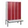 locker met bank,HxBxD 1950x1200x815mm,4vak,vak B 300mm,draaigrendel