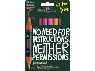 Acrylmarker Faber-Castell Multimark Flame kartonetui 6+2 - 1
