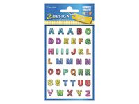 Glitter etiket Z-design Kids pakje a 1 vel letters