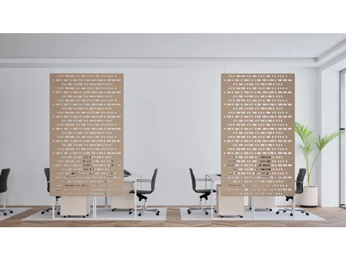 Akoestisch PET-vilt hangend scheidingsscherm 200x120cm Beige