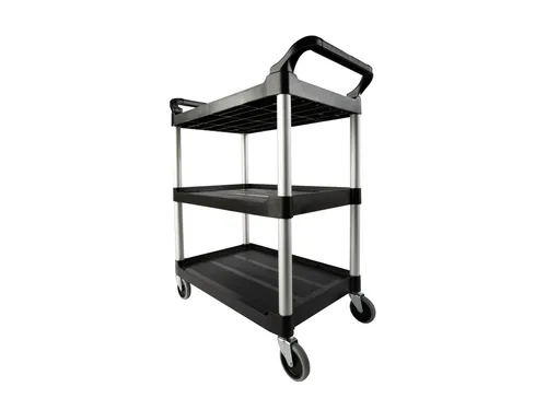Serveerwagen Rubbermaid met 10cm zwenkwielen zwart