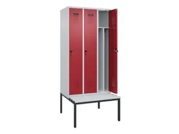locker met bank,voor scheiding van kleding,HxBxD 2120x900x815mm,3vak