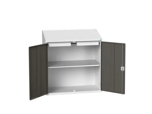 lessenaarkast 1130x1050x550mm 1 legbord en 2 laden RAL7035+RAL7016