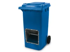 verrijdbare zoutbak,240l,HxBxD 1075x580x730mm,HDPE,blauw,deksel blauw
