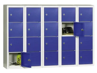 lockerkast,HxBxD 778x225x200mm,1x4vakken,RAL7035,front RAL6011 - 4