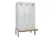 locker met bank,voor scheiding van kleding,HxBxD 2120x1200x815mm,3vak
