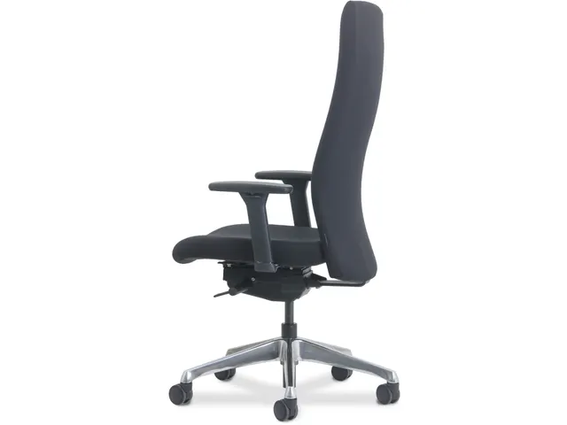 Manager Bureaustoel Vienna Stof Zwart Aluminium voetkruis