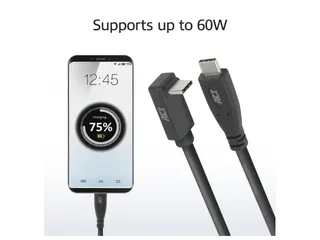 Kabel ACT USB-C standaard naar USB-C hoek boven/beneden 10Gbps 2m - 4