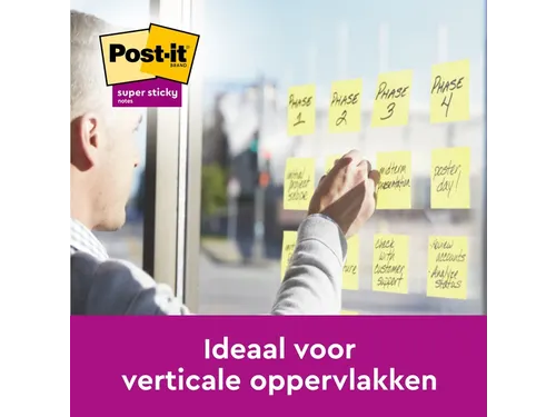 Memoblok Post-it 656 Super Sticky 51x76mm geel 12 stuks