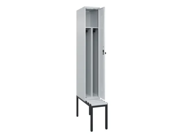 locker met bank,voor scheiding van kleding,HxBxD 2120x300x815mm,1vak