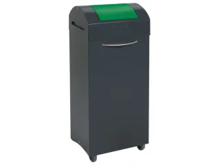 Afvalbak 75 Liter 840x380x320mm Plaatstaal 2 Wielen Klep Groen - 2