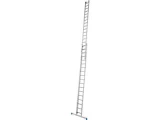 optrekladder,2x18,sporten,balk L 5,2-9,1m,2-dlg.,aluminium - 2