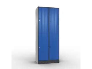 lockerkast,HxBxD 1950x770x540mm,2x2vakken,romp RAL7021,front RAL5010 - 2