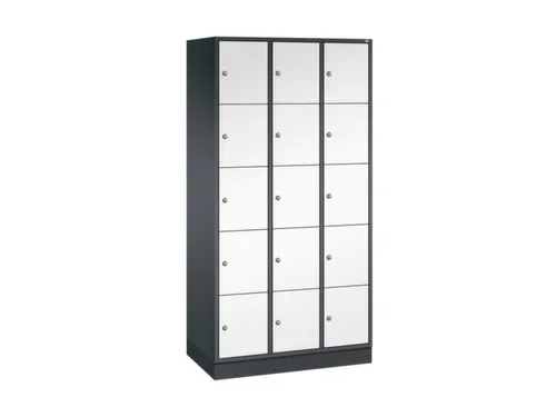 lockerkast,HxBxD 1950x920x500mm,3x5vakken,cil.-slot,sokkel