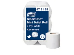 Toiletpapier Tork SmartOne Mini T9 advanced 2-laags 620 vel wit 472193