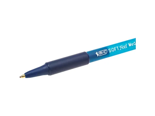 Balpen Bic soft feel grip clic medium blauw