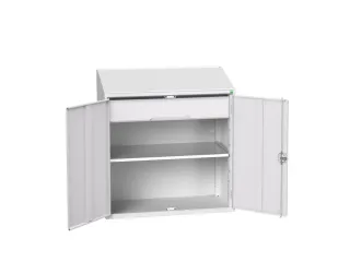 lessenaarkast 1130x1050x550mm legbord en lade RAL7035 - 1