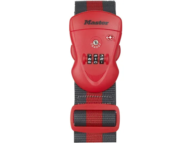 Sangle pour bagages TSA MasterLock combinaison programmable rouge/noir