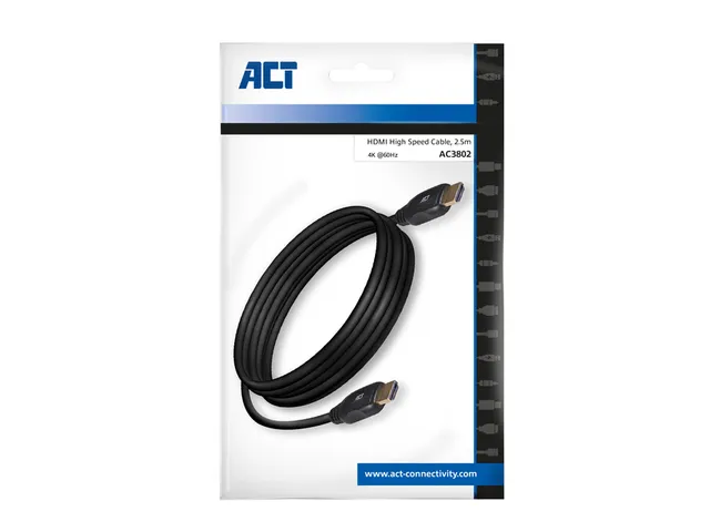 Câble ACT HDMI High Speed type 1.4 2,5m