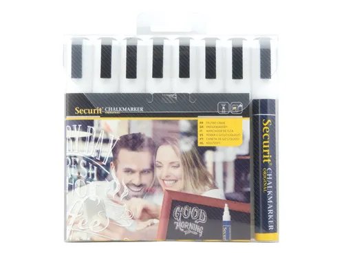 Krijtstift Securit SMA-510 Schuin 2-6mm Wit 8 Stuks
