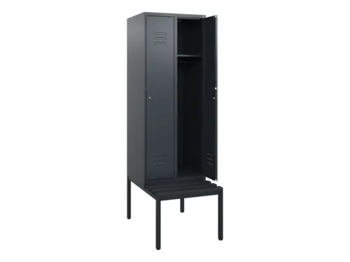 locker met bank,HxBxD 1950x600x815mm,2vak,vak B 300mm,cil.-slot