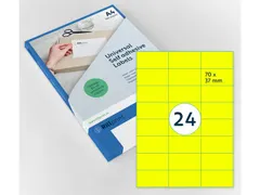 Gekleurde Etiketten 70x37mm Fluor Geel 42212