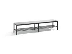 omkleedbank,HxLxD 438x2000x353mm,HPL zilvergrijs,frame staal RAL7021