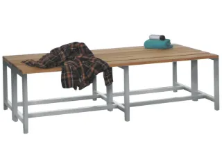 dubbele zitbank,LxD 2000x740mm,houten lijst beuken,onderstel RAL6011 - 1