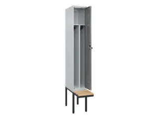 locker met bank,voor scheiding van kleding,HxBxD 2120x300x815mm,1vak - 1