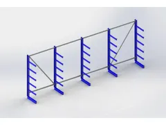 Draagarmstelling 2000x5400x630mm 6gelijk Lange Armen Incl. Poot