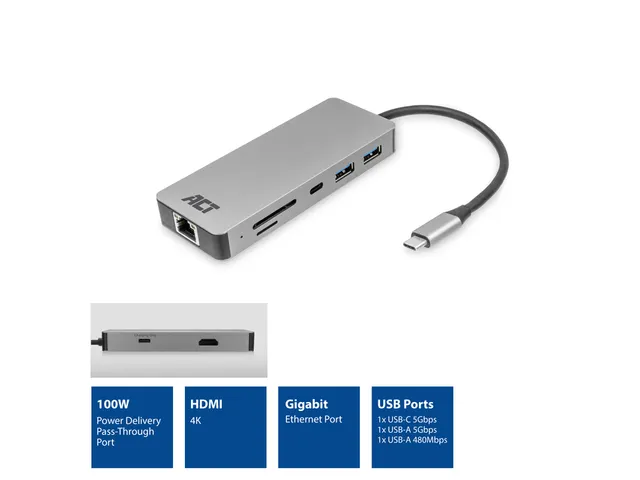 Dockingstation ACT USB-C 7-in-1