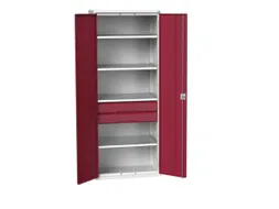 universele kast,HxBxD 2000x800x550mm,4xStalen bodem,2lade(n)