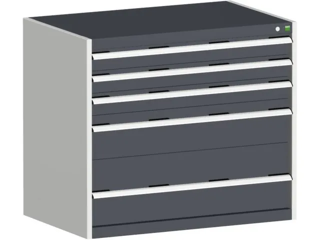 ladekast HxBxD 900x1050x650mm 5 laden romp Ral7035 front Ral7016 staal