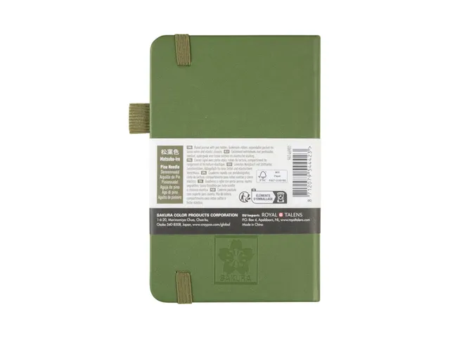 Notitieboek Sakura hard cover pocket lijn dennennaald 90x140mm