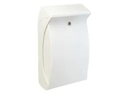 muurbrievenbus,kunststof,wit,HxBxD 419x271x129mm,inworp boven
