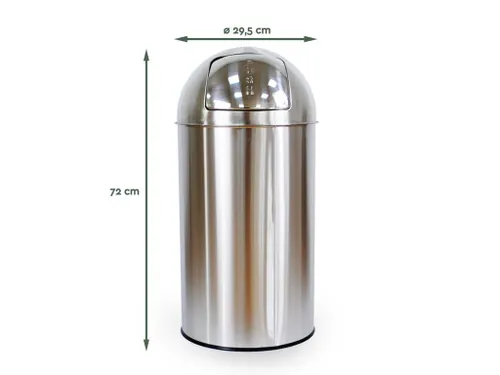 Push Bin Prullenbak RVS 40 Liter