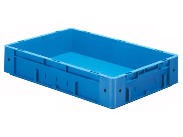 Euronorm Stapelkrat 175x600x400mm 31l Wanden/Bodem Gesloten Blauw