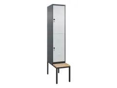 armoire vestiaire avec banc à deux niveaux HxlxP 2120x400x815mm