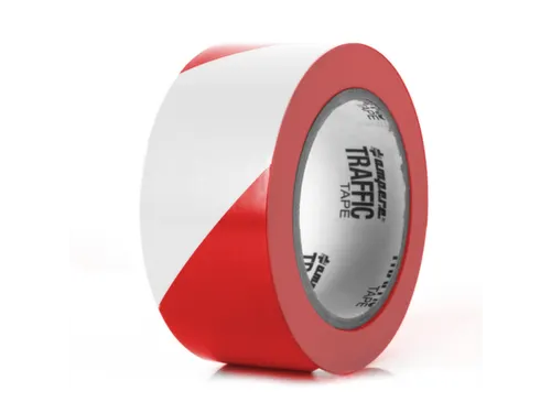 tape,standaardkleur,PVC,rood/wit,band LxB 33mx50mm
