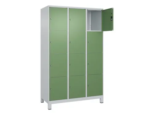 lockerkast,HxBxD 1950x1200x500mm,3x4vakken,vak B 400mm,cil.-slot