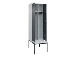 locker met bank,voor scheiding van kleding,HxBxD 2120x600x815mm,2vak