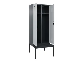 locker met bank,voor scheiding van kleding,HxBxD 2120x800x815mm,2vak - 1