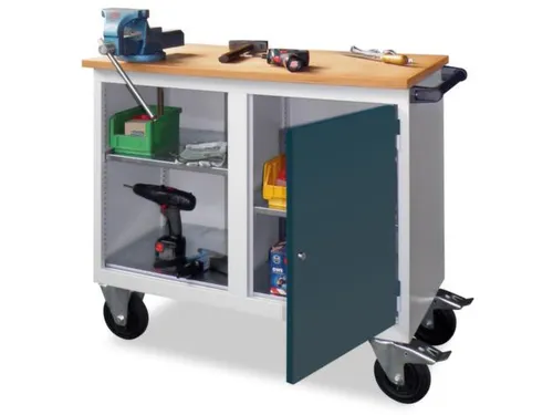 Werkplaatswagen 400kg Staalplaat Ral7035 Front Ral7035