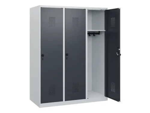 schoollocker,HxBxD 1530x1200x500mm,3vak,vak B 400mm,draaigrendel