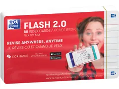 Flash 2.0 flashcard starterkit gelijnd A7 wit 80 vel
