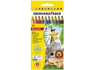Kleurpotlood Eberhard Faber Jumbo 10 stuks driekantig in kartonnen etu - 2