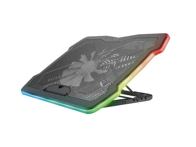 Trust GXT 1126 Aura Cooling Laptopstandaard met LED verlichting Zwart