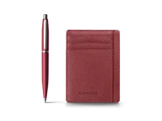 Balpen giftset Sheaffer VFM 9403 Excessive red chrome plated met credi - 4