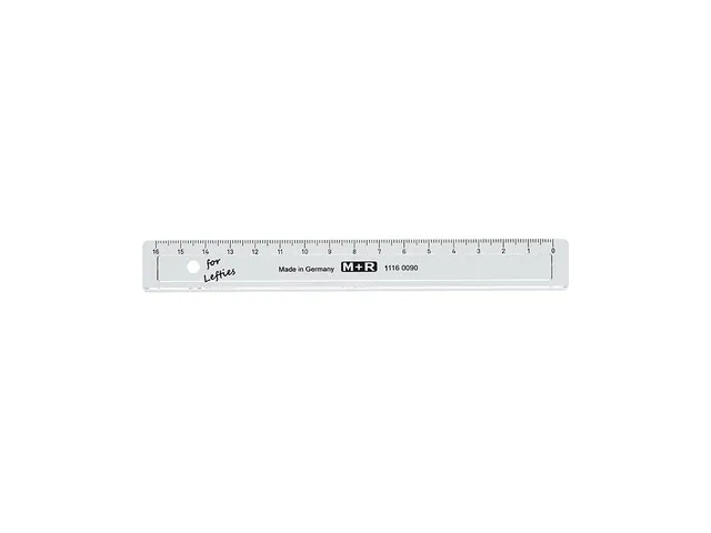 M+R Règle en plastique transparent pour gauchers 16 cm