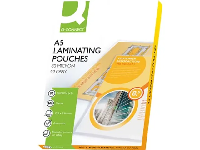 Lamineerhoes A5 Glanzend 153x216mm 2x80 Micron Doos 100 stuks